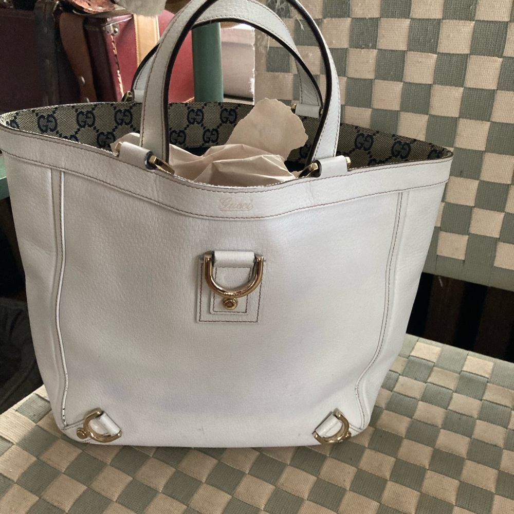 Gucci White Tote Bag